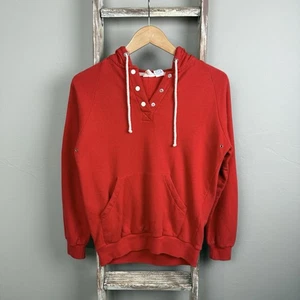Vintage Merona Red Pullover Snap Hoodie Size Med, Womens - Picture 1 of 7