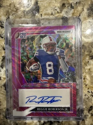 Reggie Roberson Jr. 2022 Leaf Pro Set Rookie Autograph Pink Wave /20 - Image 1 of 3
