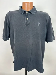 Vintage 90s Ashworth Polo Shirt Men Medium Golf Logo Faded Black Cotton Pique - Picture 1 of 14