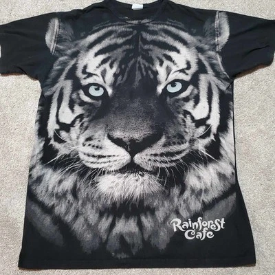 Camisa de café Rainforest vintage AOP Tiger talla única para todos los años 90 Y2K RARA  Foto 1 de 4