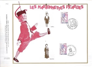 FEUILLET PHILATELIQUE SUR LES MARIONNETTES PICARDES - Foto 1 di 1