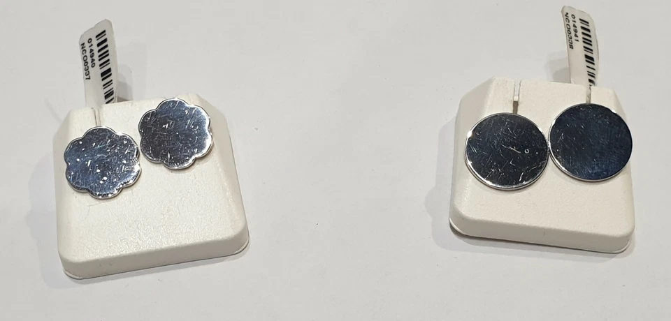 ORECCHINI IN ARGENTO 925 FIORE / TONDO LISCIO GRANDE (NCO0337, NCO0338) - Immagine 1 di 1