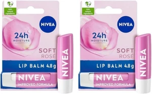 2X NIVEA Shine Lip Balm (4.8g), with Shea Butter Natural Oils and Vitamins - Picture 1 of 1