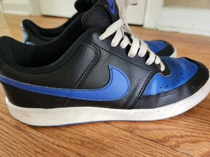 Size 10.5 - Nike Court Vision Low Black Game Royal - Picture 1 of 7