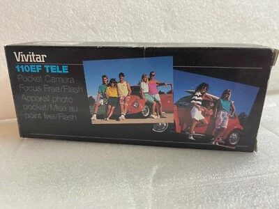 new Vintage Vivitar 110EF Tele pocket camera focus free flash old stock  - Image 1 of 4