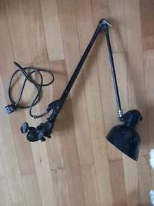 SIS Gelenklampe Art Deco Werkstattlampe Tischlampe Bürolampe Metall schwarz 1930 - Bild 1 von 12