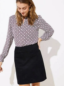 LOFT Faux Suede Pocket Shift Skirt in Black Size 8 nwt - Bild 1 von 3