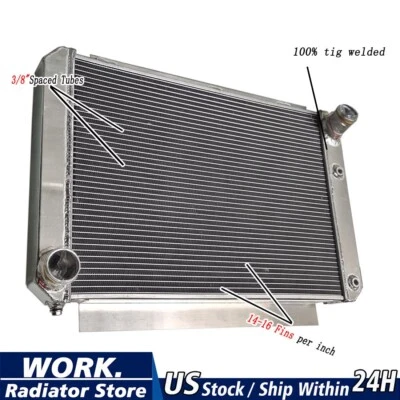 Radiador pulido de 2 filas apto para motor Ford Thunderbird V8 1958 1959 1960 5,8 L Foto 1 de 4