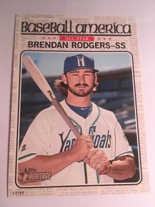 2017 Topps Heritage Minor League All Star 5x7 Brendan Rodgers Rockies #’d 10/49