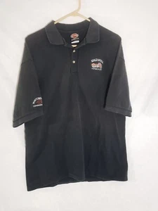 Harley Davidson Polo Shirt Mens Extra Large Black Short Sleeve Biker VINTAGE - Bild 1 von 8