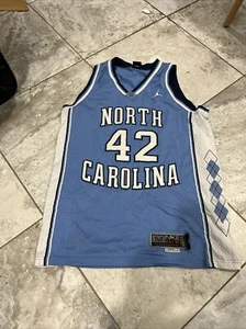 Camiseta deportiva auténtica Nike Elite con tacones de alquitrán de Carolina del Norte #42 Stackhouse talla M - Imagen 1 de 7