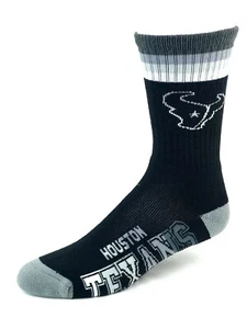 Houston Texans Football Black & Gray Platinum Deuce Men's Crew Socks - Imagen 1 de 2