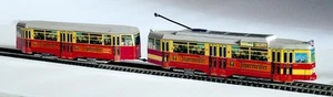 Straßenbahn H0 Modell Tram Karton Bausatz V7E Hamburg mit Beiwagen Maßstab 1:87 - Bild 1 von 1