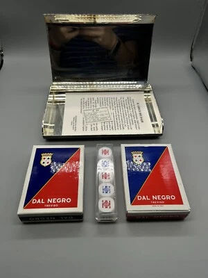 Carte Da Gioco E Dadi Vintage Silver Plate Placcato Argento Dal Negro Treviso  - Immagine 1 di 4