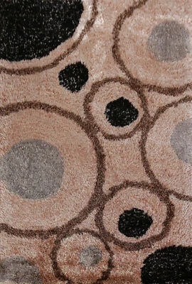 Abstract Indian Hand-tufted Rug 5x8 ft Modern Shaggy Carpet - Image 1 of 4