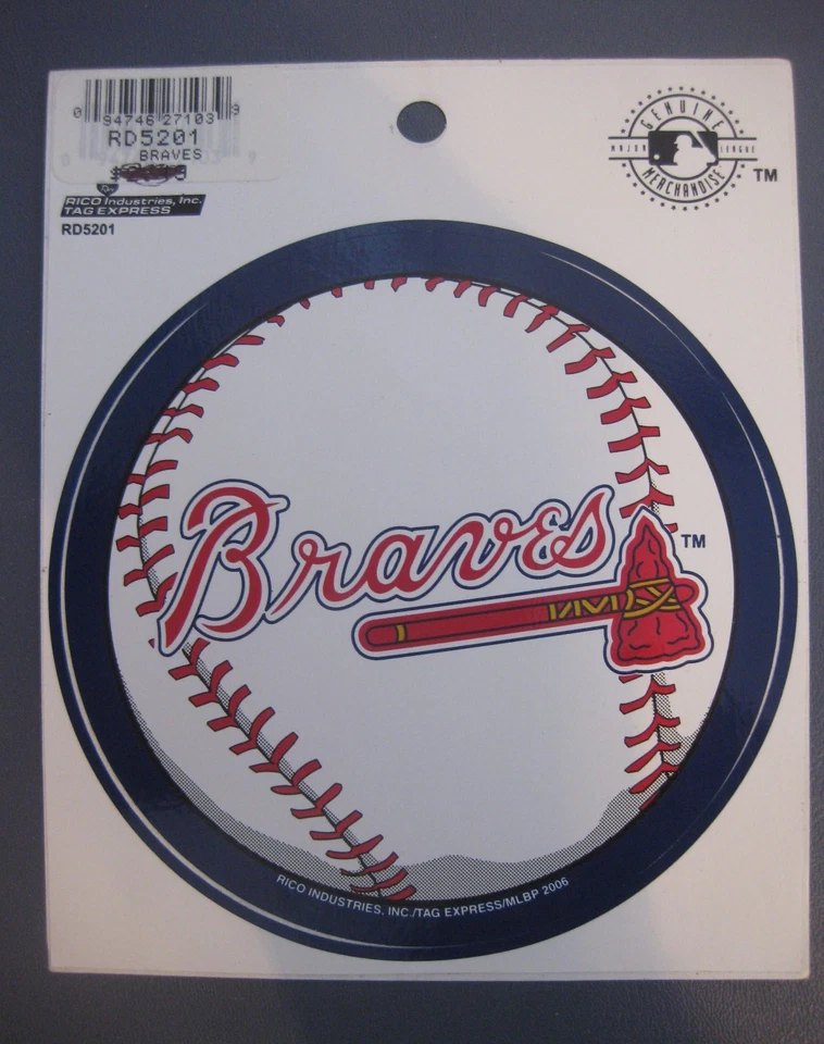 ATLANTA BRAVES BASEBALL DECAL 4 1/2" x 4 1/2" NEW MLB LICENSED - Image 1 of 1