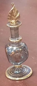 Botella de Perfume Aceites Esenciales Vintage Pequeño Estilo Genio Egipcio Azul y Dorado - Imagen 1 de 9