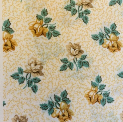 1 FQ 1930s 30s Repro "1930 Nostalgia" Yellow Roses Cotton Fabric RJR - Image 1 of 3