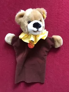 STEIFF Handpuppe Bär KFS mit gelbem Rüschenkragen / 28 cm / Top-Zustand - Bild 1 von 8