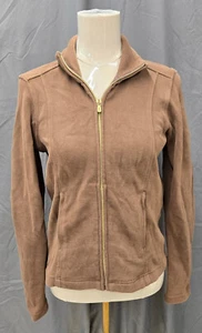 Tommy Bahama Womens Sz S Coat Jacket Cardigan Pockets Tan Full Zip Pineapple - Picture 1 of 5