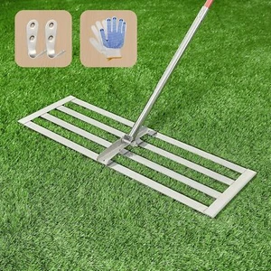 Lawn Leveling Rake 30"x10", Heavy-Duty Stainless Steel Yard Leveling Rake - Picture 1 of 7