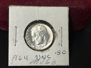 1964-P ROOSEVELT SILVER DIME Inv #3 90% Silver 1964 P UNC Higher Grade Coin - Picture 1 of 2