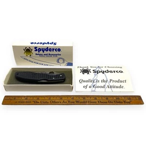 EARLY SPYDERCO C11SBK DELICA PLAIN BLADE VG10 SEKI CITY JAPAN FOLDING KNIFE - Picture 1 of 6