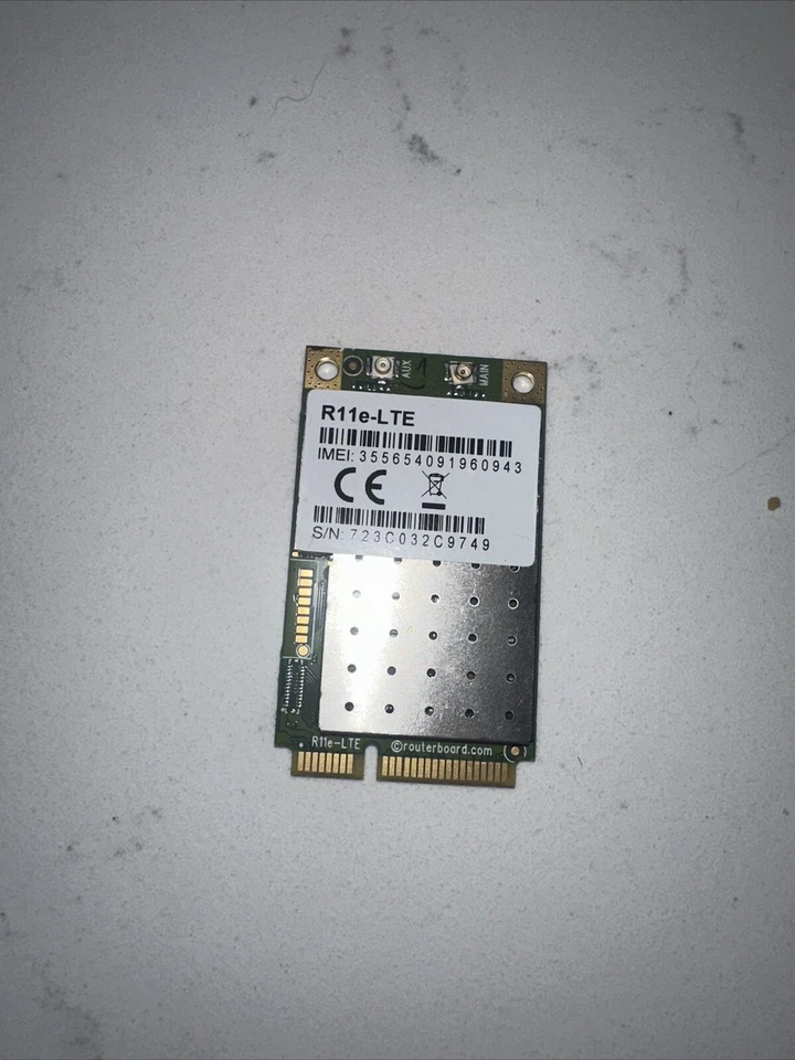 MIKROTIK 3G/4G/LTE 150Mbps miniPCI-e card for M2M band R11e-LTE - Image 1 of 1