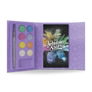 Nebulous Stars 16-Pages Watercolor-To-Go Book & Paint Set Pitch Black Kids 7+ - Picture 1 of 6