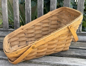 Vintage 1986 Longaberger 16 1/2" schräger Gemüsekorb Doppelschwenkgriff - Bild 1 von 15