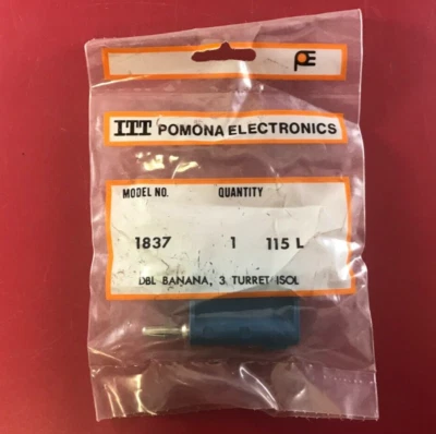 ITT POMONA ELECTRONICS 1837 DBL BANANA PLUG, 3 TERMINAL ISOLATION (1PC) - Image 1 of 2