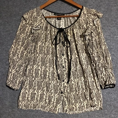 Marisa Christina Blouse Womens L Boho Button Front Long Sleeve Top Dark Academia - Image 1 of 4