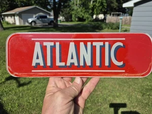 Vintage Werbung Atlantic Gas / Öl Glas Zapfsäule Platte - Bild 1 von 6