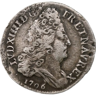 France, Louis XIV, 10 Sols aux insignes, 1706, Lyon, Argent, TB+, Gadoury:133 - Photo 1/2