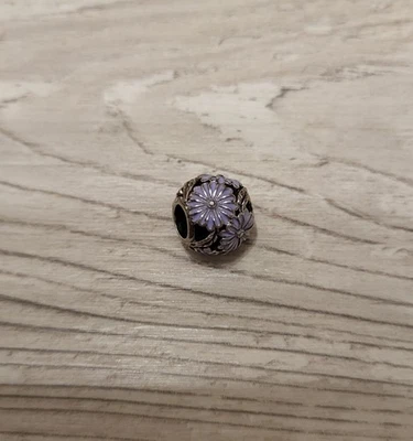 Pandora Charm Silber 925 Mit Lila Blüten, Blümchen - Bild 1 von 2