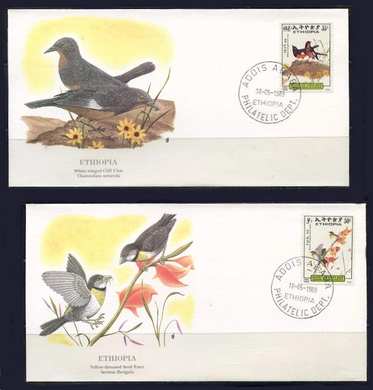 Ethiopia: 1989 Native Birds Audubon Society First Day Covers - Image 1 of 1