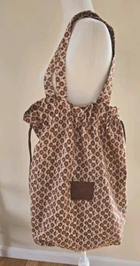 VTG Rare Brighton By Lockheart Handcrafted Floral Drawstring Shopper Tote Large - Picture 1 of 11