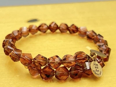 Pulsera envolvente Alex and Ani amatista púrpura cuentas tono plata Foto 1 de 4