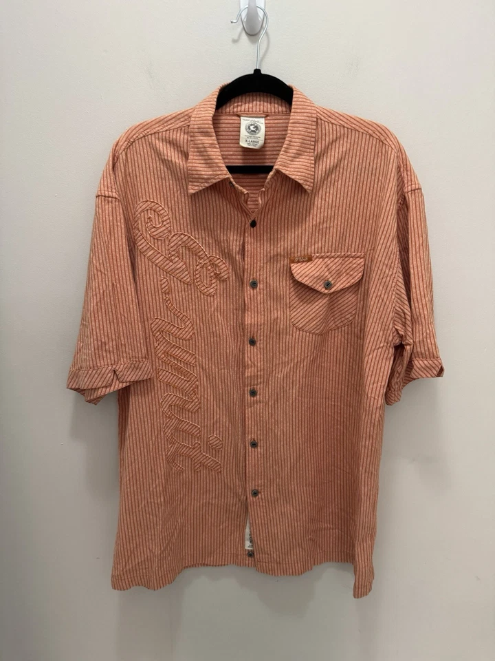 G Unit Tools Of The Trade Embroidered Button Down Orange Shirt Size XL - Image 1 of 4