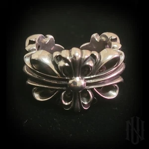 ♰ Chrome Hearts ♰ Floral Cross Ring US Size 8.5 .𝟗𝟐𝟓 𝖘𝖎𝖑𝖛𝖊𝖗 - Picture 1 of 5
