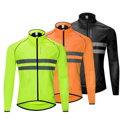 Chaqueta de ciclismo para hombre WOSAWE a prueba de viento repelente al agua reflectante MTB bicicleta de carretera
