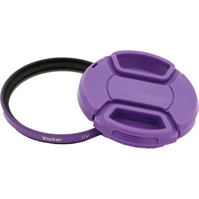 Vivitar 55mm UV Filter and Snap-On Lens Cap (Purple) VIV-FKSC-55-PU - Image 1 of 2