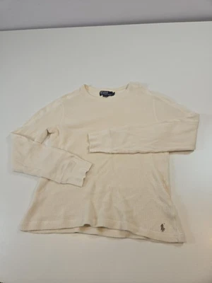 Polo Ralph Lauren Shirt Mens Large Ivory Thermal Waffle Long Sleeve Crewneck - Image 1 of 4