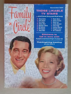 FAMILY CIRCLE magazine Nov 1956 PERRY COMO Dinah Shore-NEW KITCHENS-TV Stars - Picture 1 of 7