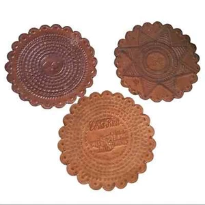 Handgefertigte Ledermedaillons 8 1/2 Zoll Durchmesser 3er Set - Bild 1 von 8