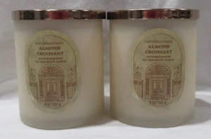 Bath & Body Works Single Wick Scented Signature Candle Set 2 ALMOND CROISSANT - Picture 1 of 4