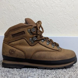 Timberland * Damen Euro Mid Schnürstiefel Leder/Gummi braun Wanderstiefel ~ Größe 8,5M - Bild 1 von 12