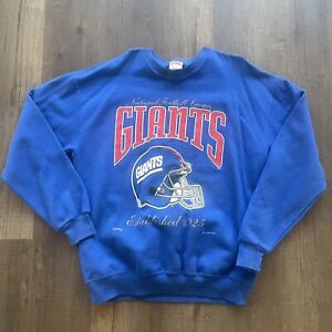 Vintage New York Giants Blue Crewneck Sweatshirt Large NFL Nutmeg Made in USA L