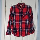 Woolrich Shirt Womens Small Red Black Tartan Plaid Flannel Button Up Soft Cozy