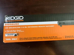 18V Brushless 1/4" EXTENDED REACH RATCHET Tool Only 45ft-lb torq Ridgid R866020B - Bild 1 von 5